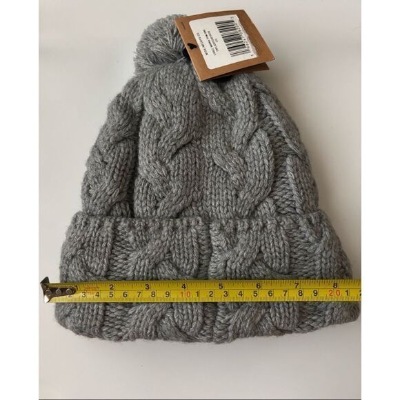 The North Face Cable Minna Pom Beanie in  Light Grey Heather / NWT